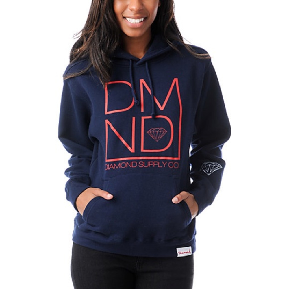 Diamond Supply Co DMND Navy pullover hoodie